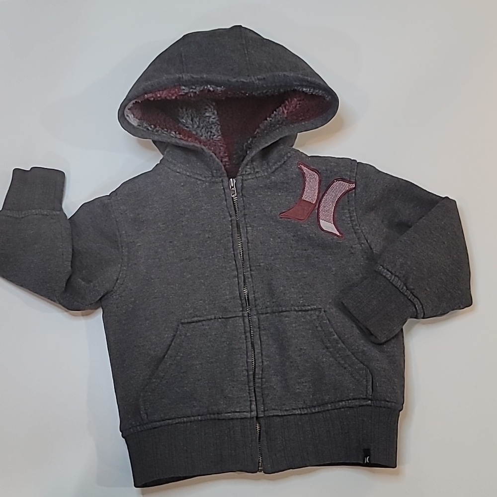 3/$30 Hurley Sherpa Lined Hooded Jacket Zip Up Warm